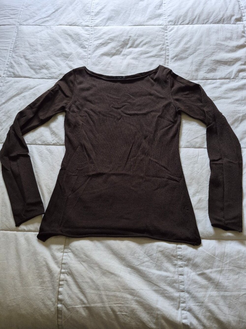 SARAH PACINI, Cotton knit sweater, Chocolate brown, Size 1